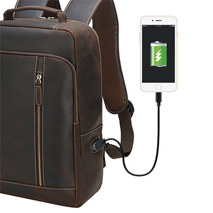 Men's Vintage Leather Backpack |  Full Grain Leather | Daypack