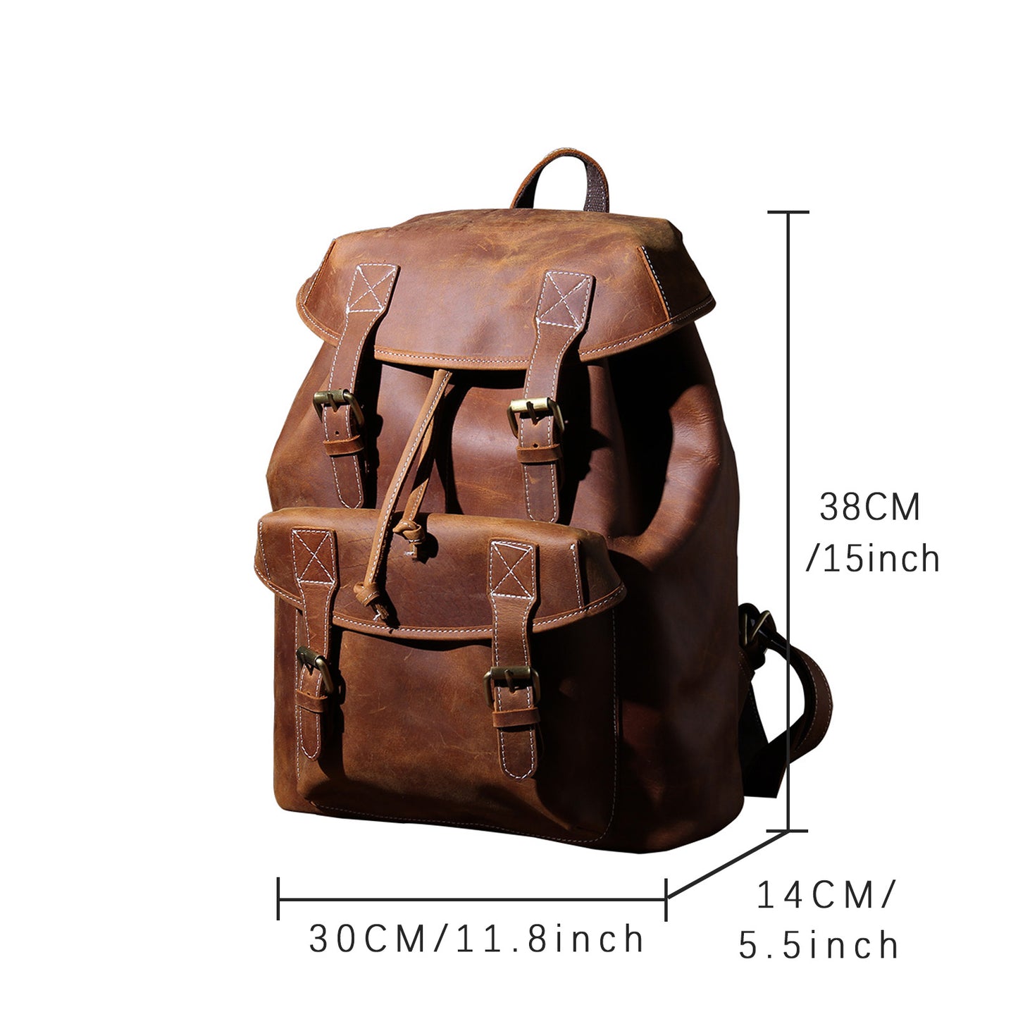 Men's Vintage Leather Backpack |  Full Grain Leather | Daypack