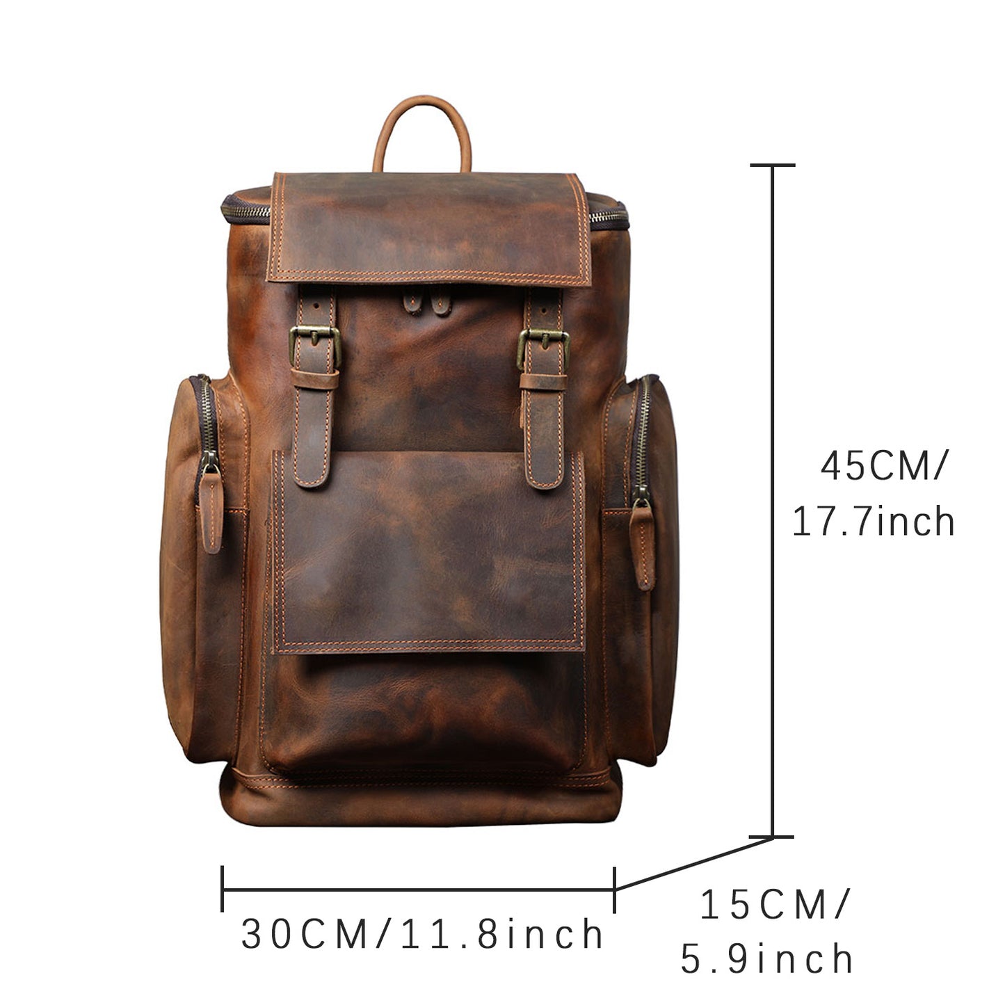 Men's Leather Backpack | Vintage Full Grain Daypack | Large Capacity