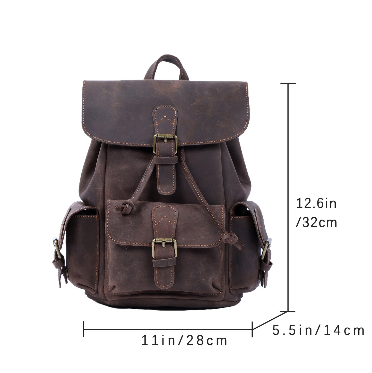 Vintage Leather Backpack | Full Grain Leather | Mini Daypack