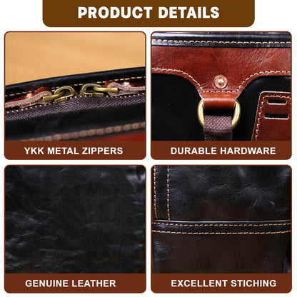 Premium Genuine Leather Backpack |  Italian Full Grain Leather | Men's Daypack