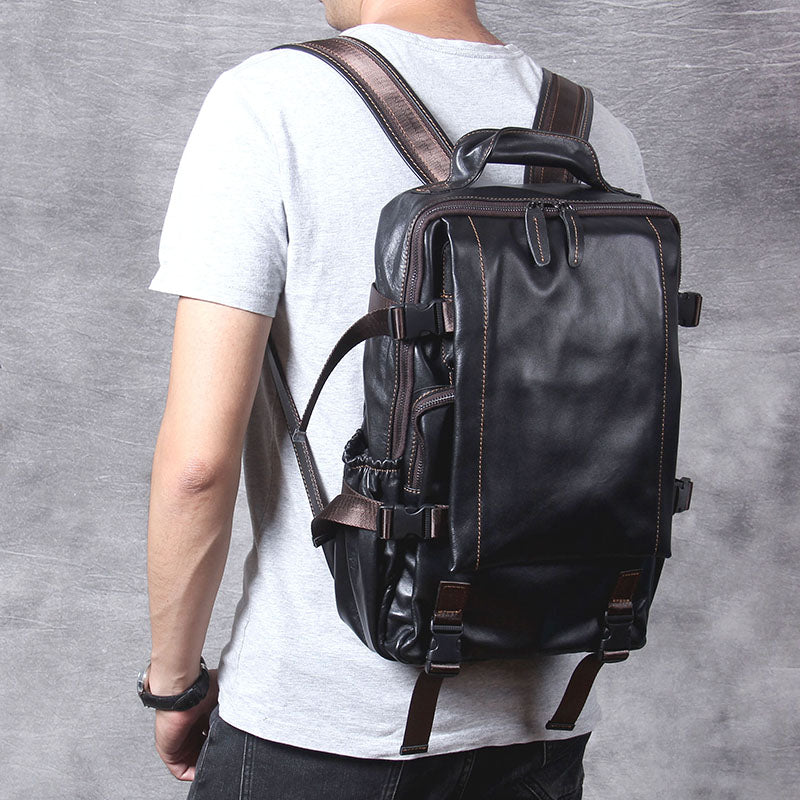 Men's Genuine Leather Backpack | Full Grain Daypack | Handmade