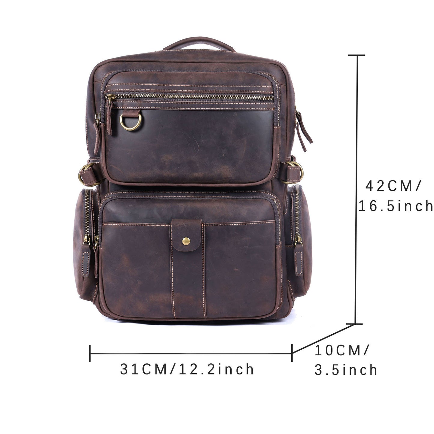 Men's Vintage Leather Backpack |  Full Grain Leather | Daypack