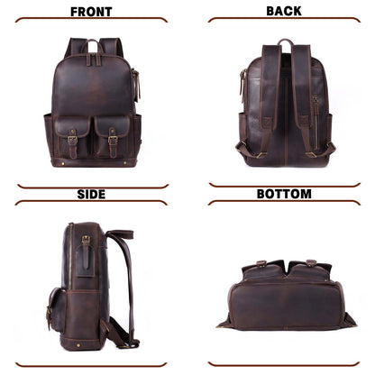 Vintage Genuine Leather Backpack For Men |  |  Full Grain Leather | Travel Daypack