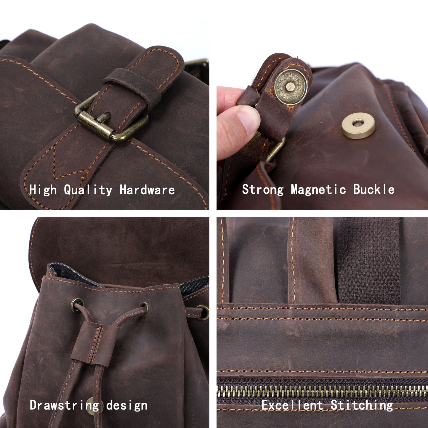 Vintage Leather Backpack | Full Grain Leather | Mini Daypack
