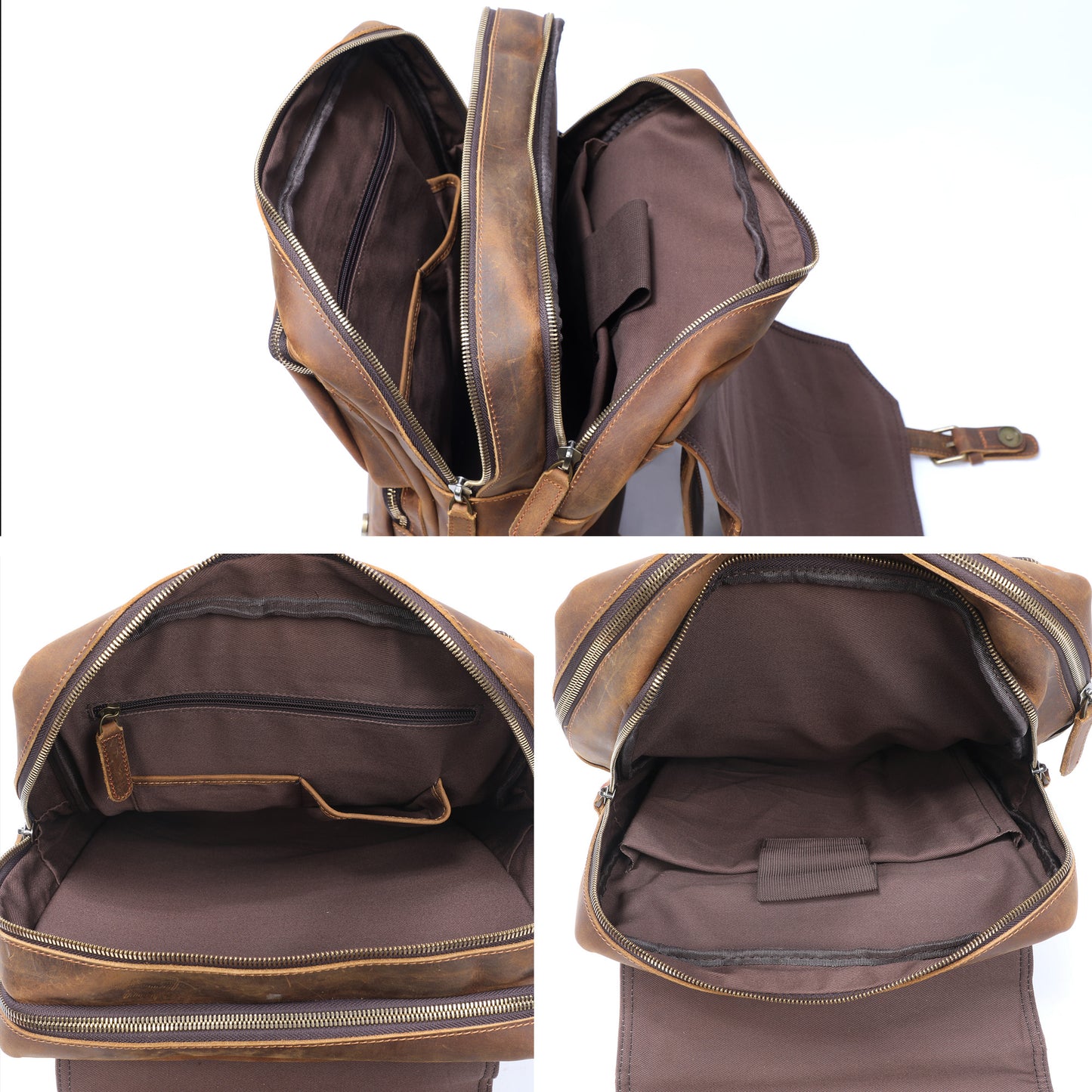 Men's Vintage Leather Backpack |  Full Grain Leather | Large Capacity