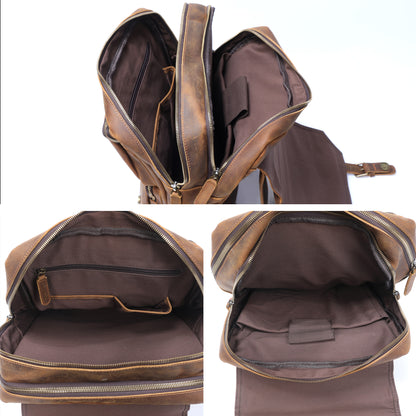 Men's Vintage Leather Backpack |  Full Grain Leather | Large Capacity