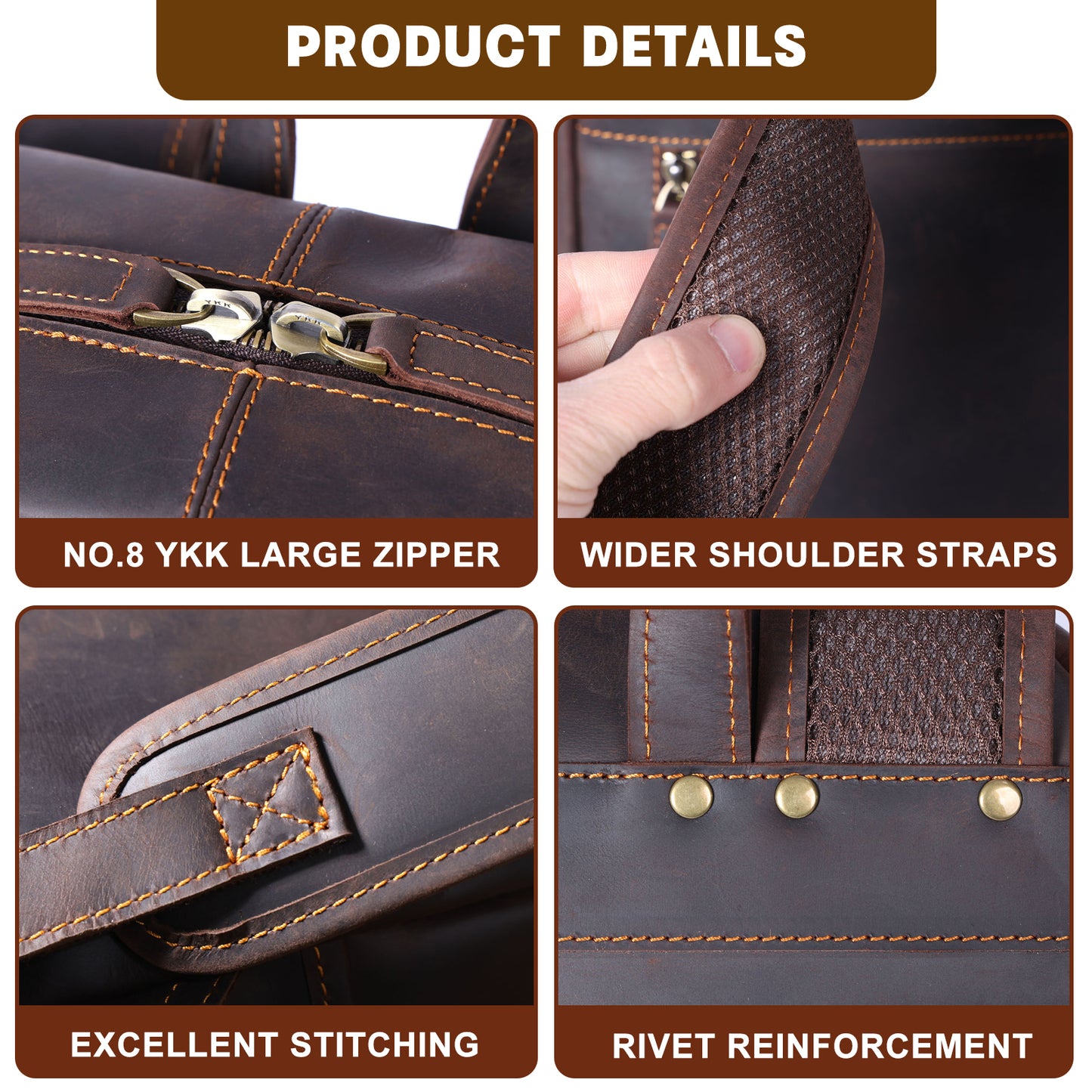 Men's Vintage Leather Backpack |  Full Grain Leather | Laptop Daypack