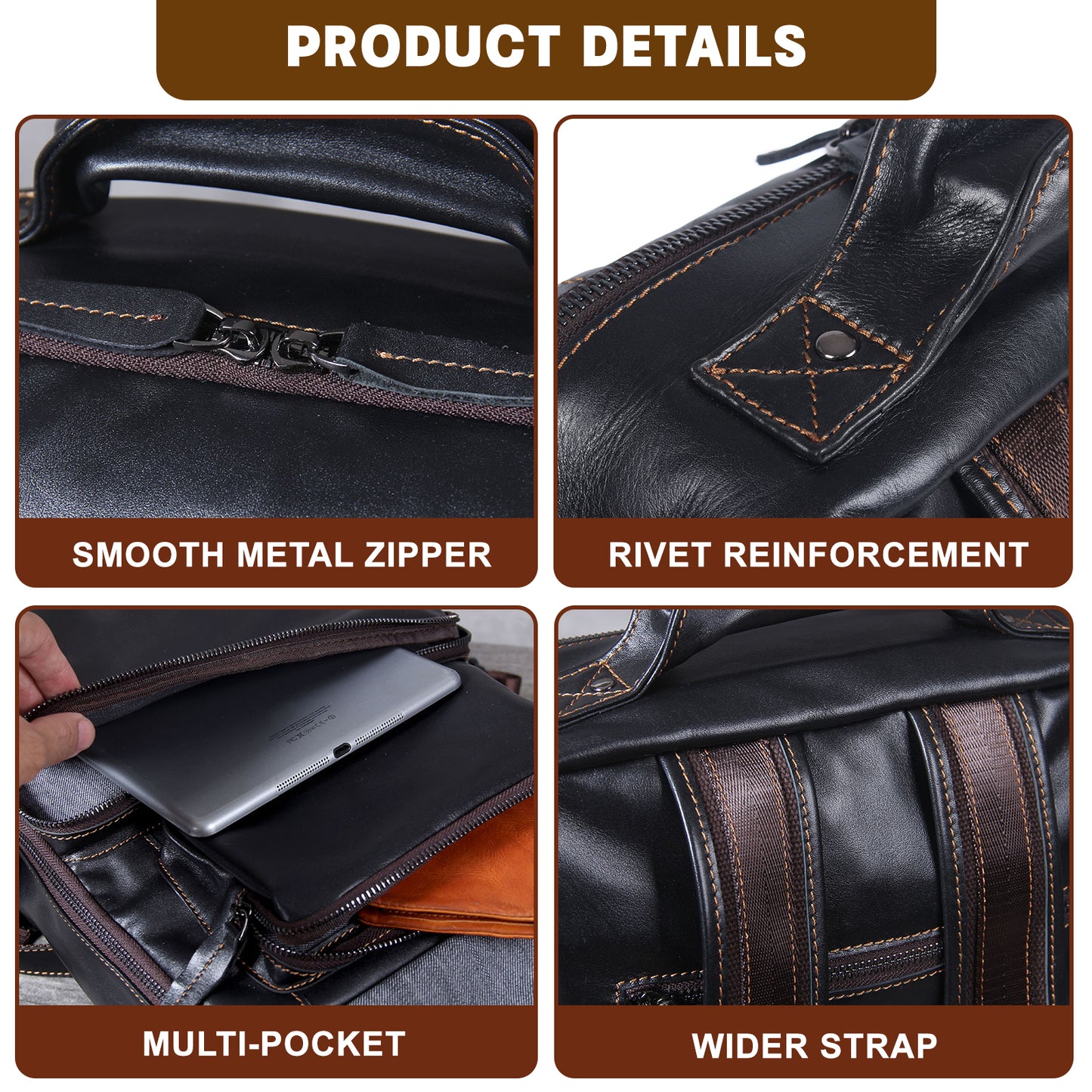 Men's Genuine Leather Backpack | Full Grain Daypack | Handmade