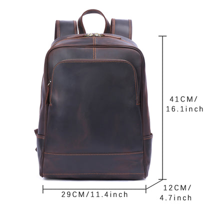 Men's Vintage Leather Backpack |  Full Grain Leather | Laptop Daypack