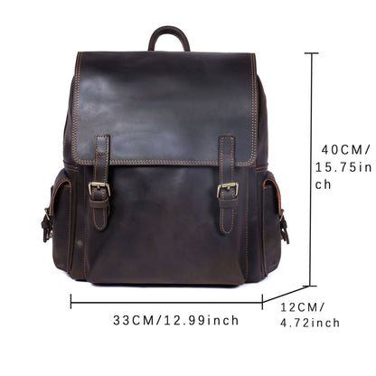 Men's Vintage Leather Backpack |  Full Grain Leather | Daypack