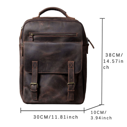 Men's Leather Backpack |  Full Grain Leather | Daypack