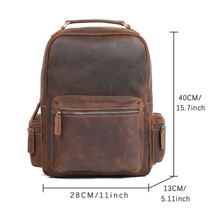 Men's Vintage Leather Backpack |  Full Grain Leather | Daypack