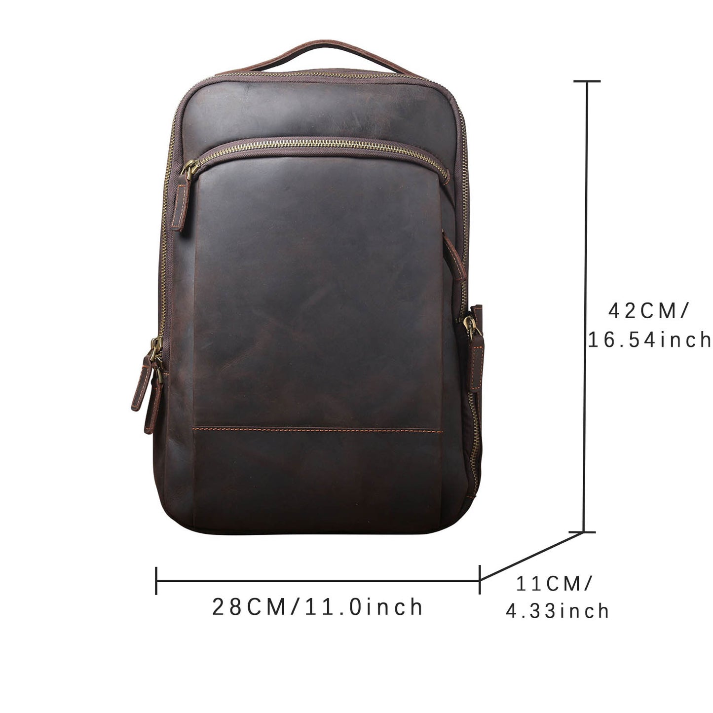 Men's Vintage Leather Backpack |  Full Grain Leather | Laptop Daypack