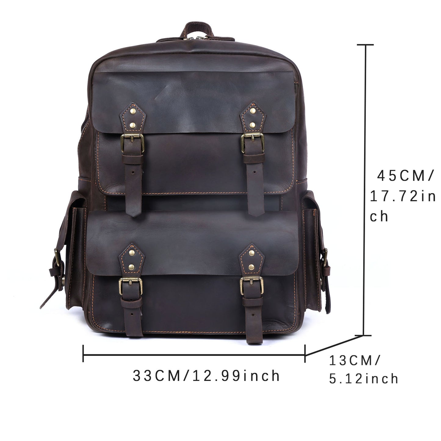 Men's Vintage Leather Backpack |  Full Grain Leather |  Large Daypack