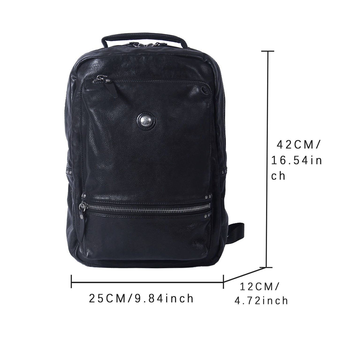 Men's Vintage Leather Backpack |  Italian Full Grain Leather | Laptop Daypack