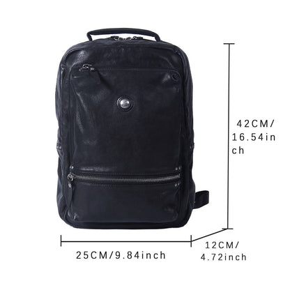 Men's Vintage Leather Backpack |  Italian Full Grain Leather | Laptop Daypack