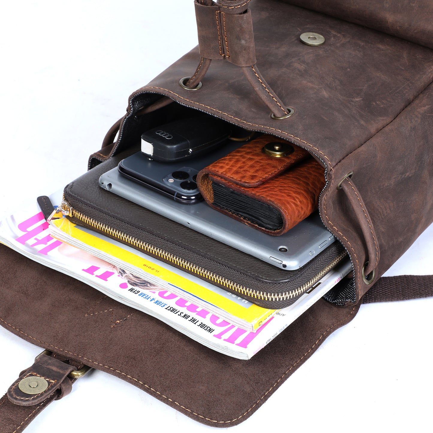 Vintage Leather Backpack | Full Grain Leather | Mini Daypack