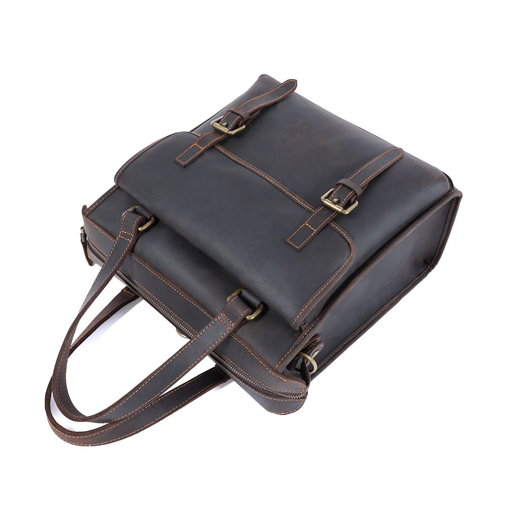 Vintage Leather Backpack For Men |  Full Grain Leather | Single/Shoulder & Double Straps Daypack