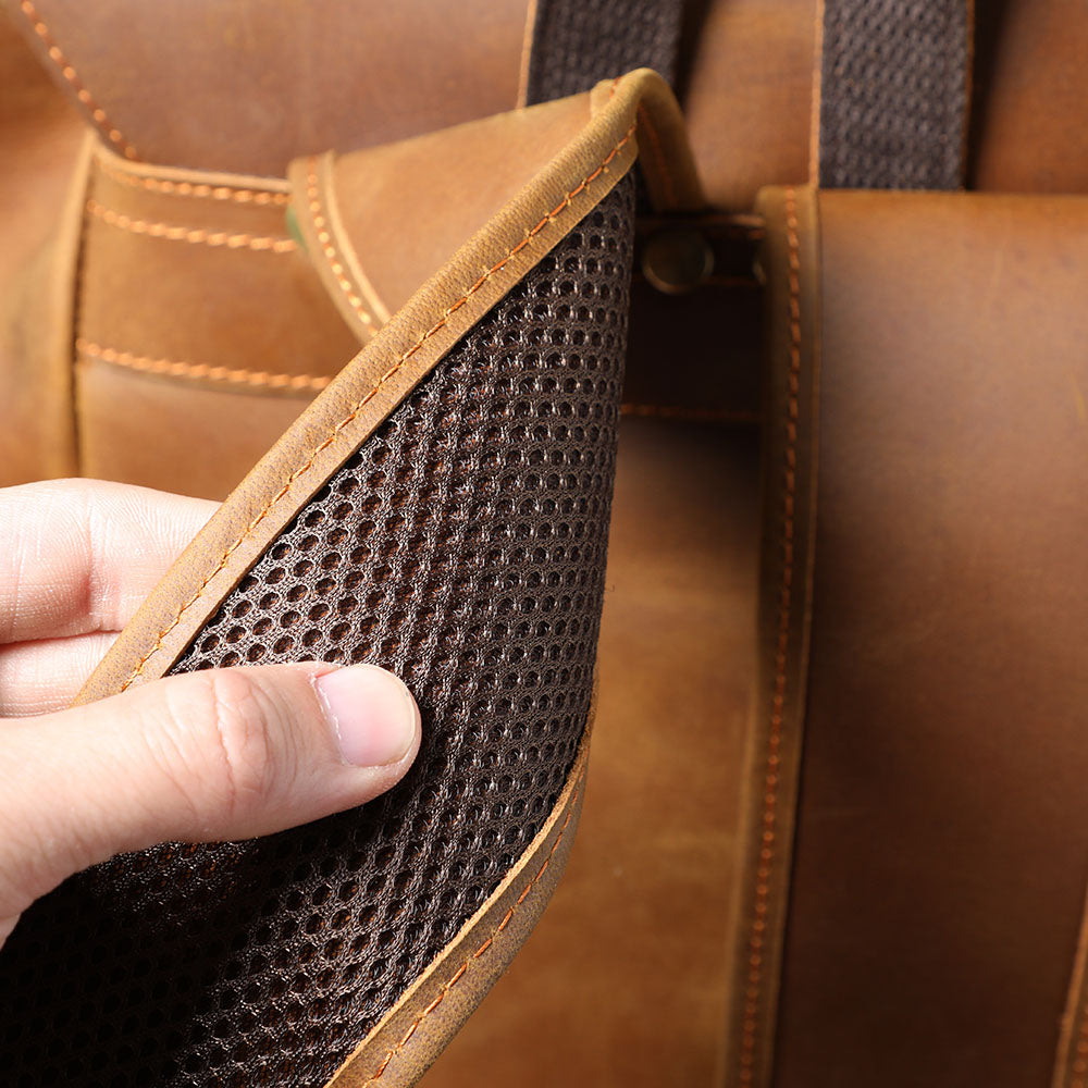 Men's Vintage Leather Backpack |  Full Grain Leather | Large Capacity