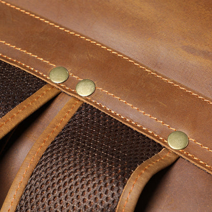 Men's Vintage Leather Backpack |  Full Grain Leather | Large Capacity