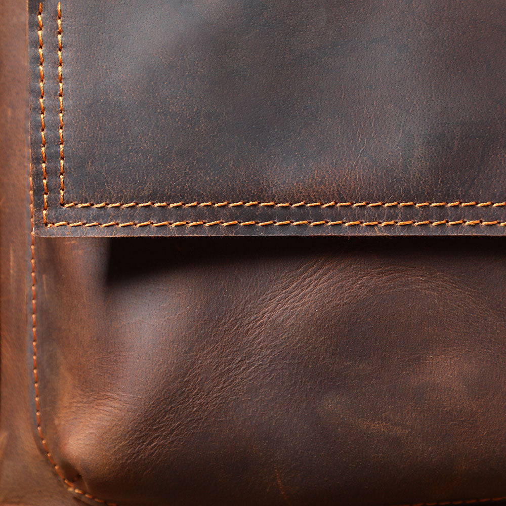Men's Leather Backpack | Vintage Full Grain Daypack | Large Capacity