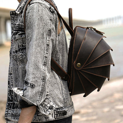 Stylish Leather Backpack |  Full Grain Leather | Beetle Daypack