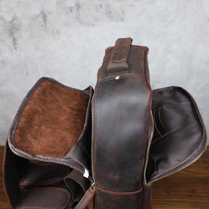 Men's Vintage Leather Backpack |  Full Grain Leather | Daypack