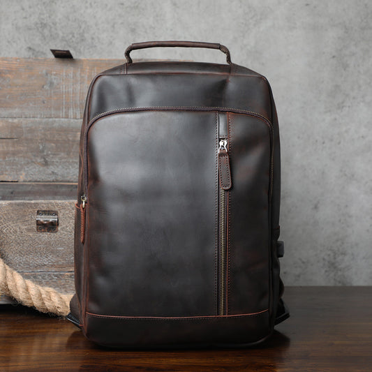 Men's Vintage Leather Backpack |  Full Grain Leather | Daypack