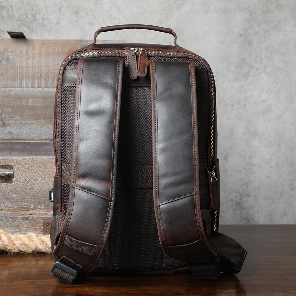 Men's Vintage Leather Backpack |  Full Grain Leather | Daypack