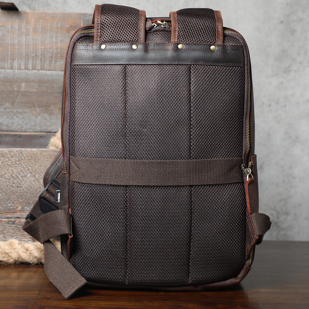 Men's Vintage Leather Backpack |  Full Grain Leather | Daypack