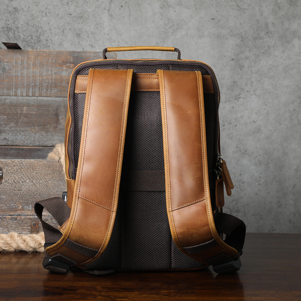 Men's Vintage Leather Backpack |  Full Grain Leather | Daypack