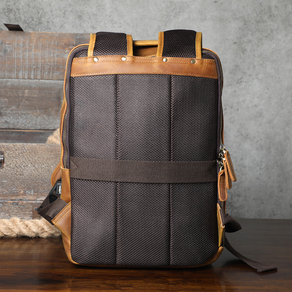 Men's Vintage Leather Backpack |  Full Grain Leather | Daypack