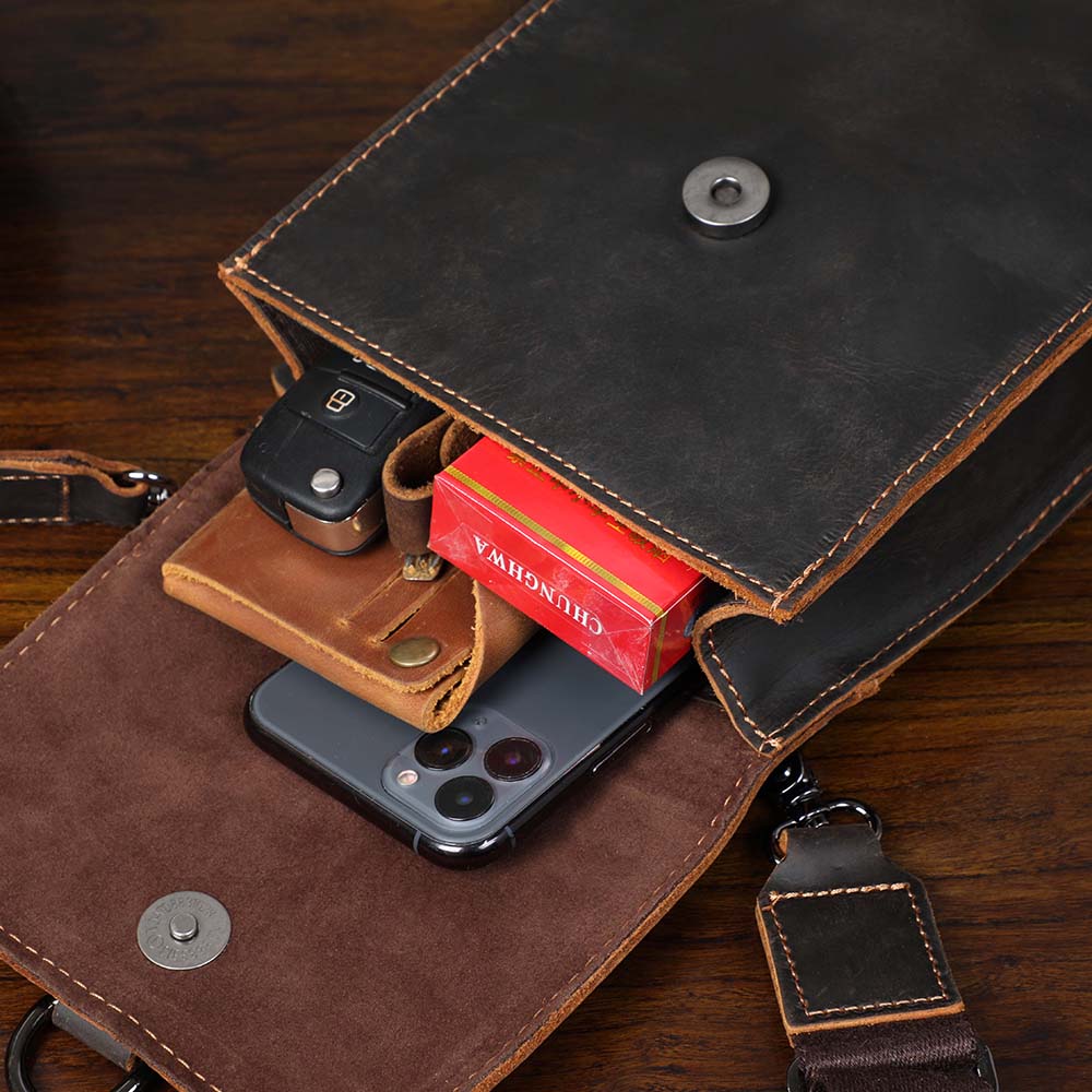 Men's Leather Shoulder Bags |  Full Grain Leather | Handmade