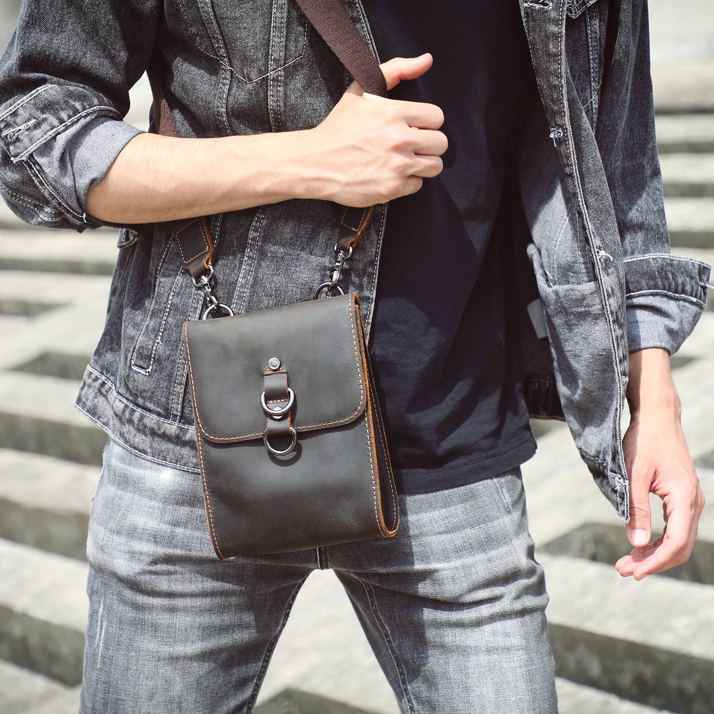Men's Leather Shoulder Bags |  Full Grain Leather | Handmade