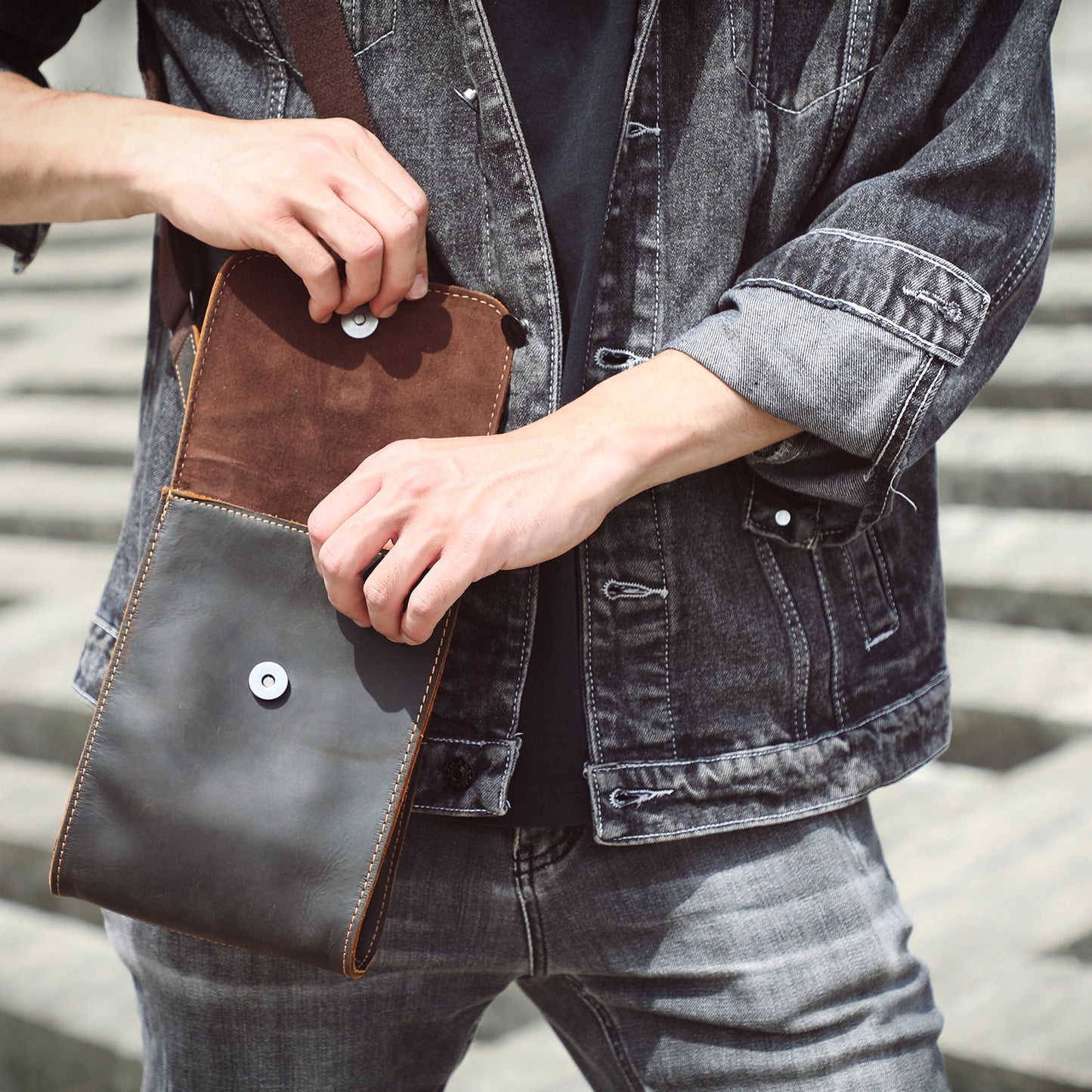 Men's Leather Shoulder Bags |  Full Grain Leather | Handmade