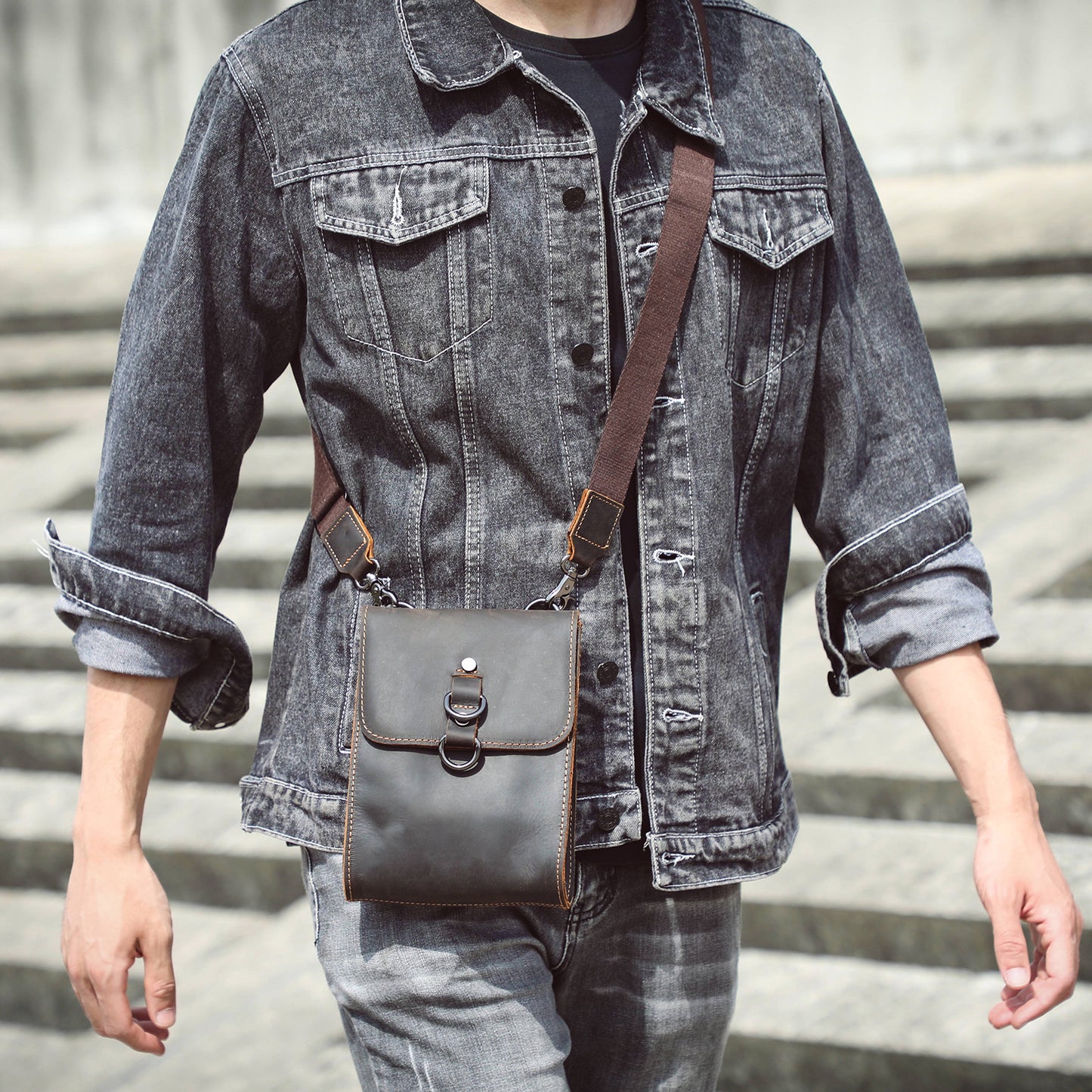 Men's Leather Shoulder Bags |  Full Grain Leather | Handmade