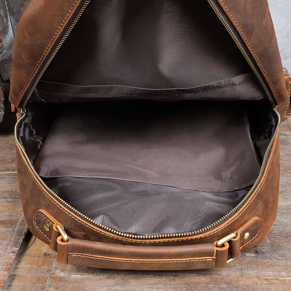 Men's Vintage Leather Backpack |  Full Grain Leather | Daypack