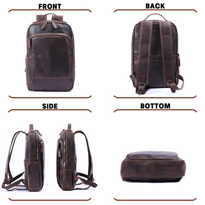Genuine Leather Backpack For Men | Full Grain Leather | Handcrafted Daypack