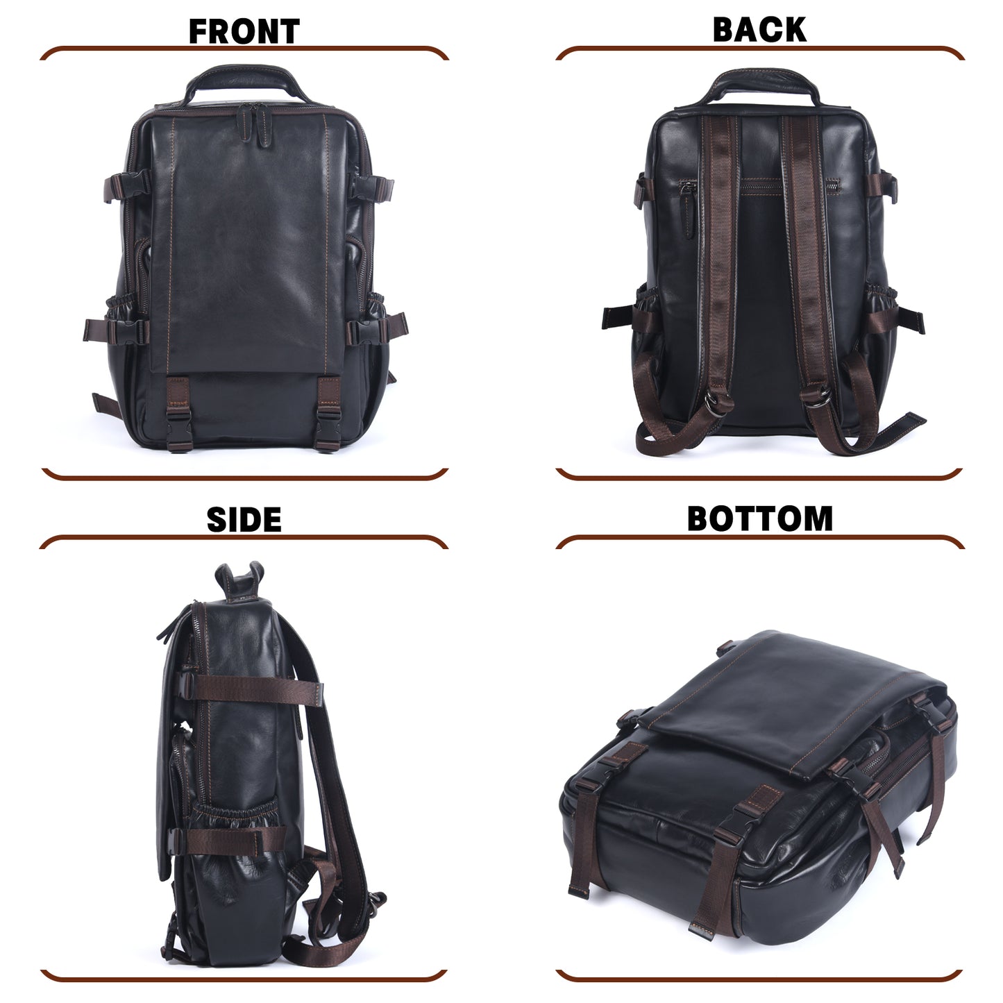Men's Genuine Leather Backpack | Full Grain Daypack | Handmade