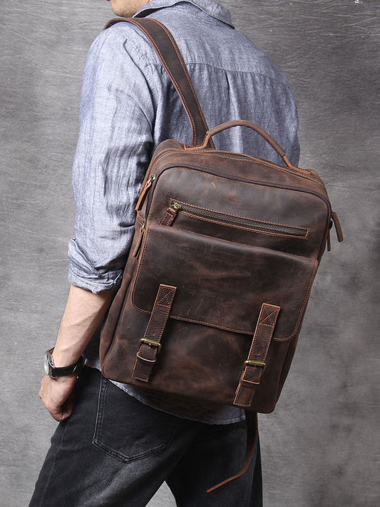 Men's Leather Backpack |  Full Grain Leather | Daypack