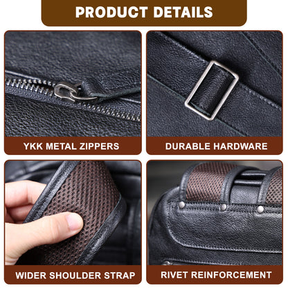 Men's Vintage Leather Backpack |  Italian Full Grain Leather | Daypack