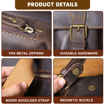 Men's Vintage Leather Backpack |  Full Grain Leather | Daypack