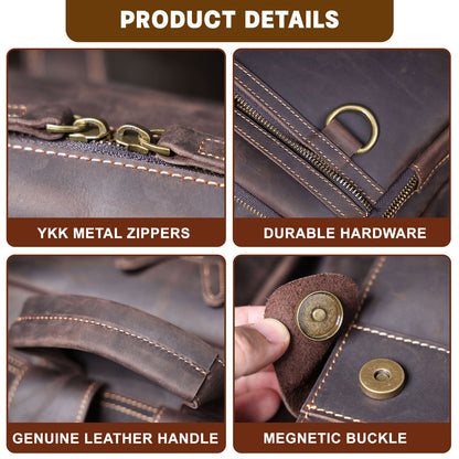Men's Vintage Leather Backpack |  Full Grain Leather | Daypack