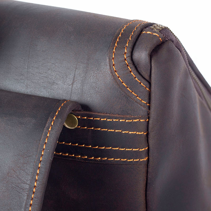 Men's Vintage Leather Backpack |  Full Grain Leather | 17" Large Daypack
