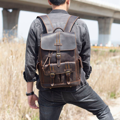 Men's Vintage Leather Backpack |  Full Grain Leather | Daypack