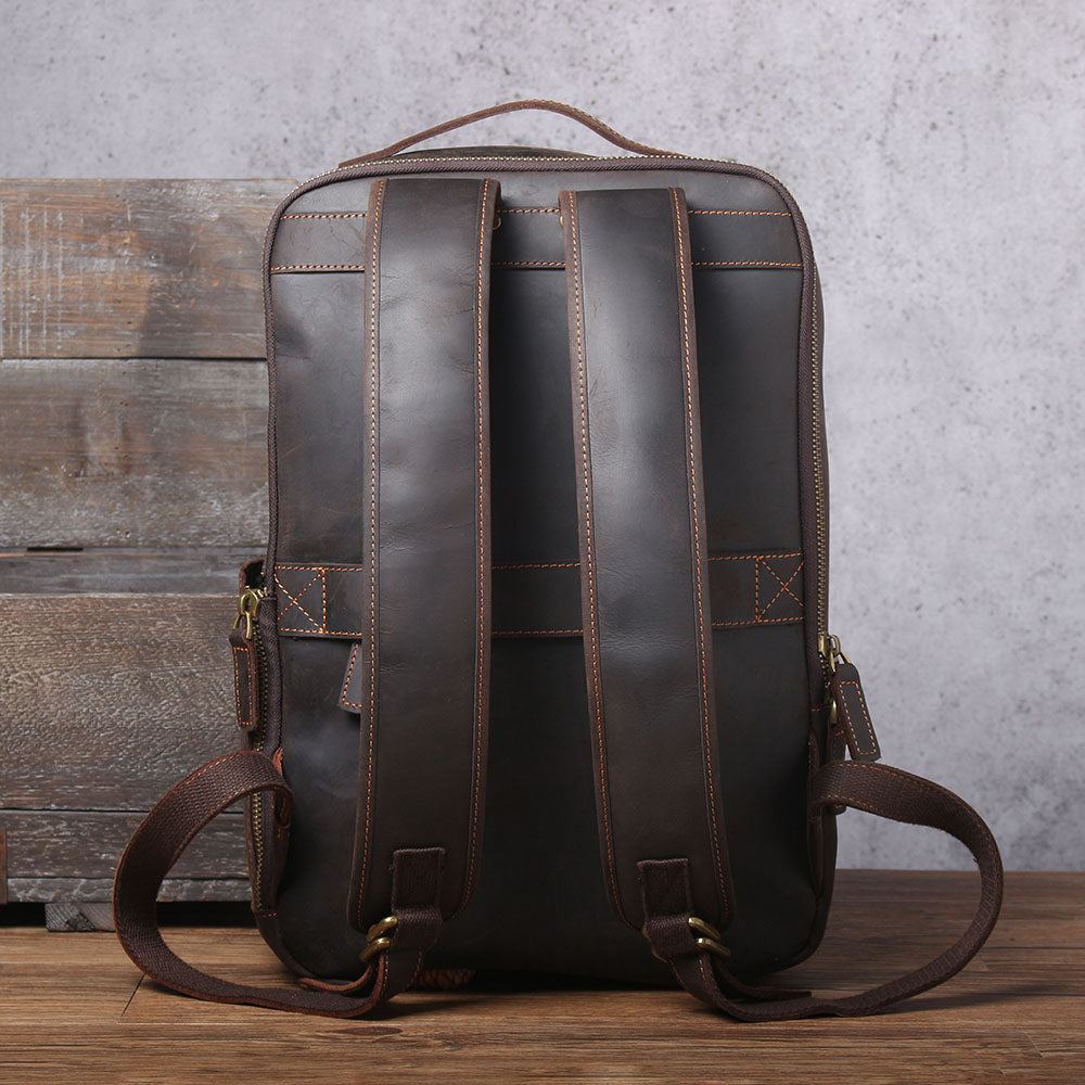 Men's Vintage Leather Backpack |  Full Grain Leather | Laptop Daypack