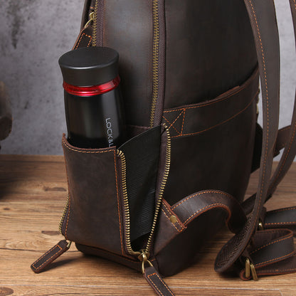 Men's Vintage Leather Backpack |  Full Grain Leather | Laptop Daypack