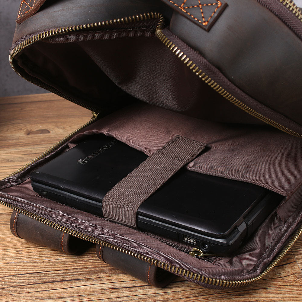 Men's Vintage Leather Backpack |  Full Grain Leather | Laptop Daypack