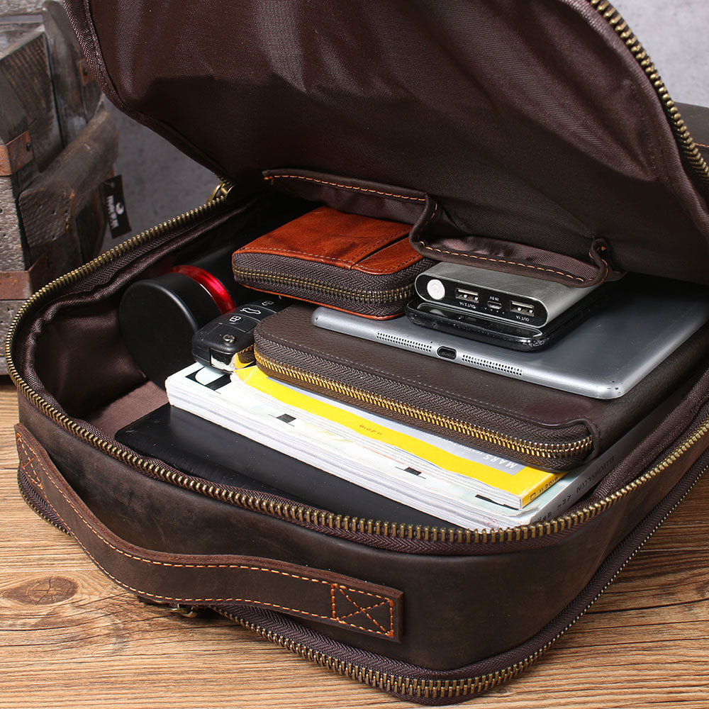 Men's Vintage Leather Backpack |  Full Grain Leather | Laptop Daypack